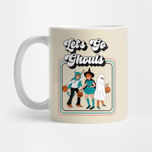 Let's Go Ghouls, Retro Halloween Group Trick or Treaters Mug